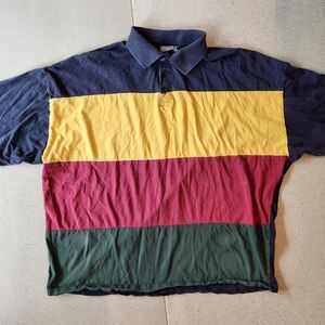 Vintage ASOS Medium Rugby Shirt Medium Color Block